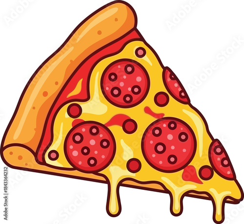 A delicious slice of pepperoni pizza with melted cheese a tempting and savory treat