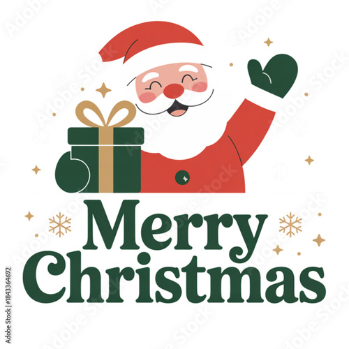 santa claus with gift box