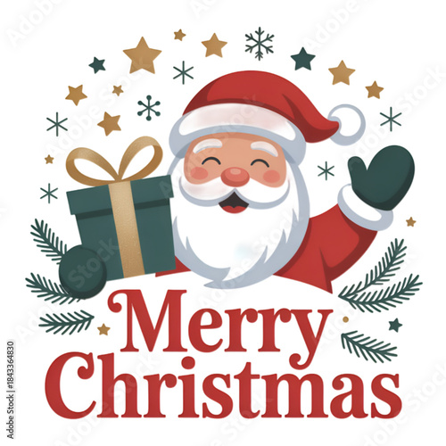 christmas card with santa claus