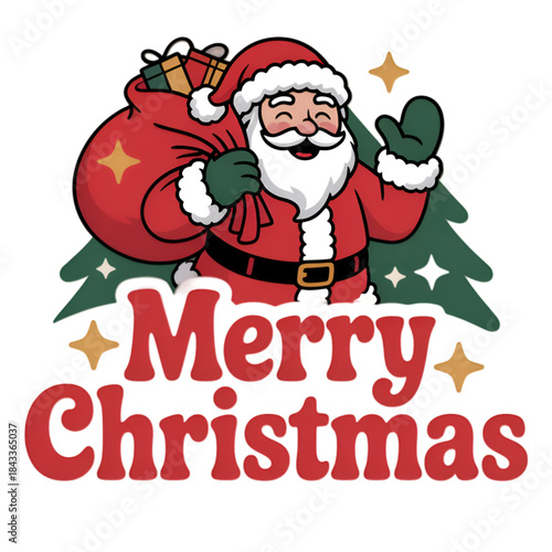 christmas card with santa claus