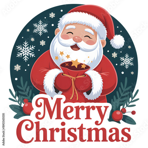 christmas card with santa claus