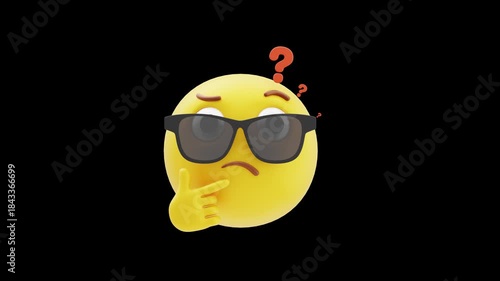 3D Thinking Face Emoji | Alpha Channel