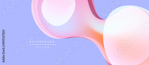 Abstract fluid shapes, pastel colors, smooth gradients. Modern design element for backgrounds, presentations, branding. Light purple base.