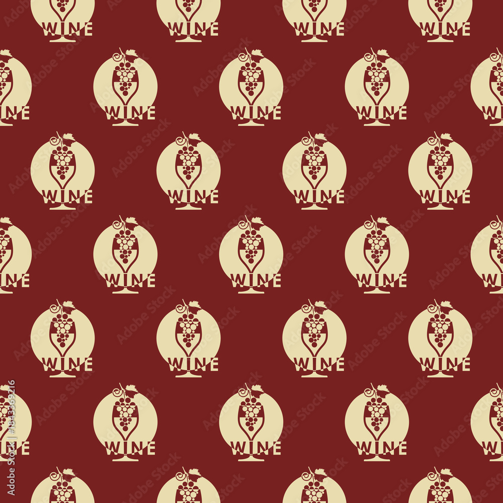 Obraz premium Wine seamless pattern isolated on color background
