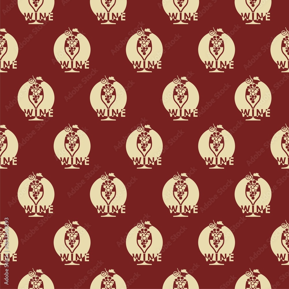 Obraz premium Wine seamless pattern isolated on color background