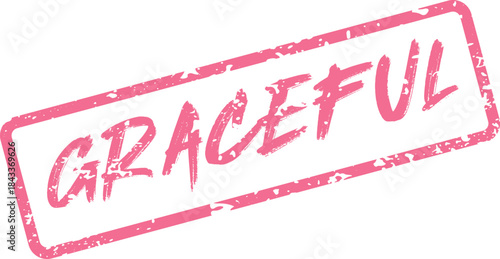 Delicate Pink Graceful Text Grunge Stamp for Elegance and Fluid Movement