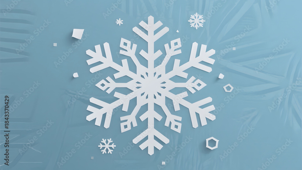 Fototapeta premium Winter Snowflake Design, Abstract Art, Holiday Decor, Cold Weather, Seasonal Graphics