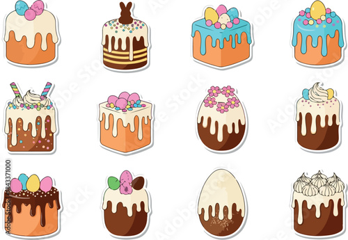 Colorful Easter Cakes Assortment Delightful Decorative Designs
