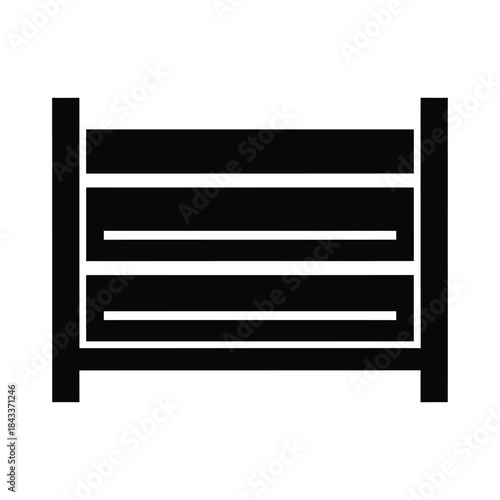Simple bunk bed icon on white background