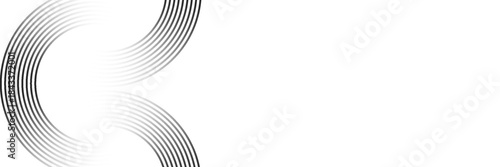 White geometric abstract background overlapping layers on bright space with line effect decoration. Circle style concept modern graphic design element. eps10