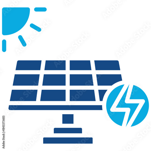 Solar Panel Energy glyph color icon