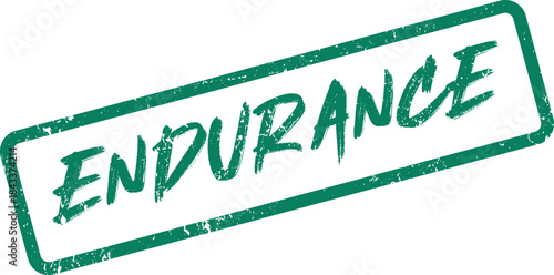 Robust green endurance stamp symbolizing lasting strength and unwavering perseverance through challenges