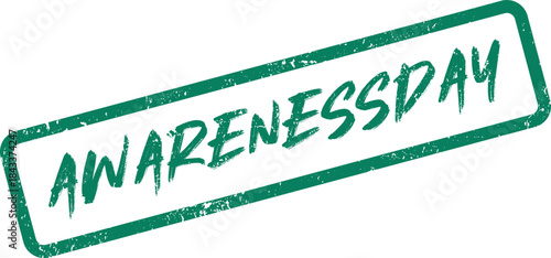 Commemorative Green Awarenessday Word Stamp Supporting Special Causes and Events