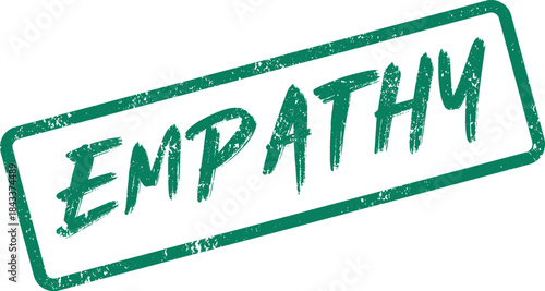 Vibrant green empathy stamp conveying a sense of compassion and mutual understanding