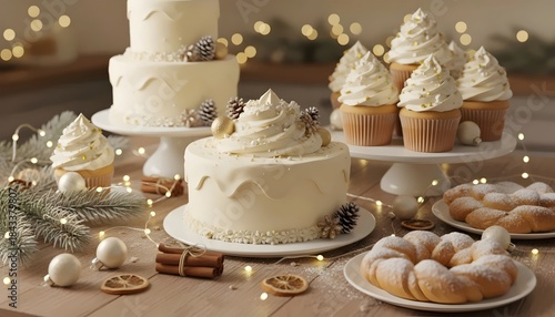 wedding cake with cream and chocolate