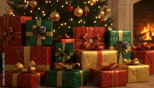 christmas tree with presents