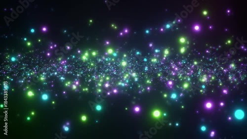 Bioluminescent Glow Particles Loop Greenscreen
