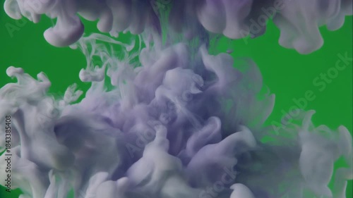 Smoke Ink Diffusion Water Loop Greenscreen