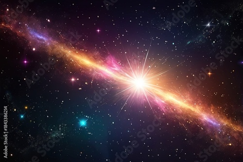 Wallpaper Mural Sparkling color starlight with beam univers Torontodigital.ca