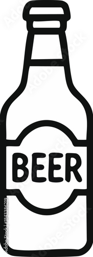  Beer bottle line icon