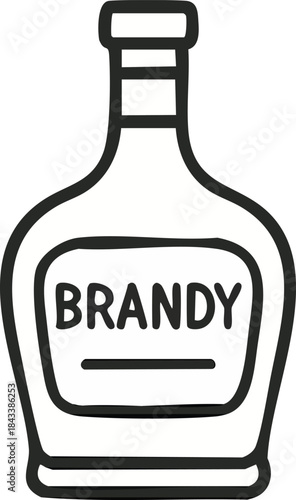 Brandy bottle line icon