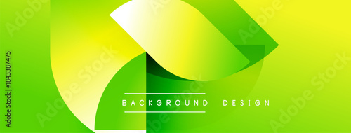 Bright green yellow abstract design. Smooth curves create dynamic visual effect. Modern background element for various projects.