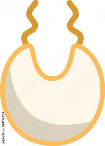 Simple icon of a baby bib, representing a common item used for infants during feeding time