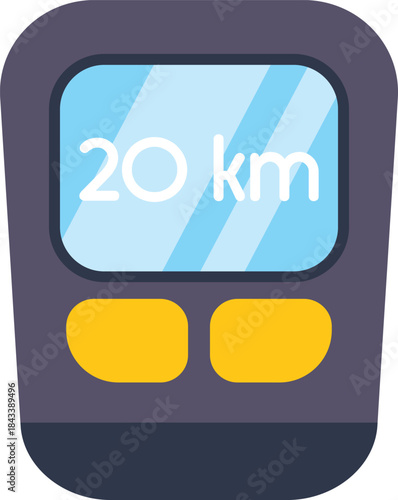 Electronic bike computer is displaying the distance travelled on a cycling trip