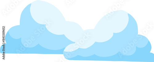 illustration of a pair of blue clouds