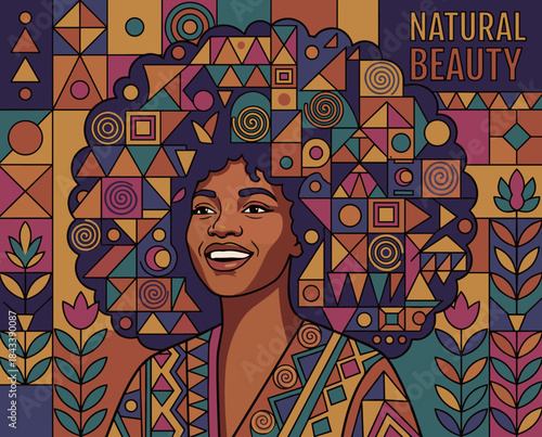 Vibrant Geometric Portrait of Natural Beauty