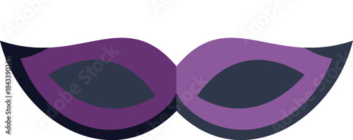 Purple carnival mask with black details, perfect for celebrating carnival in style