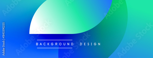 Abstract gradient background. Blue, green hues blend smoothly. Text reads background design. Minimalist, modern aesthetic.