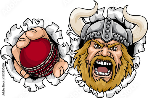 A Viking man holding Cricke...