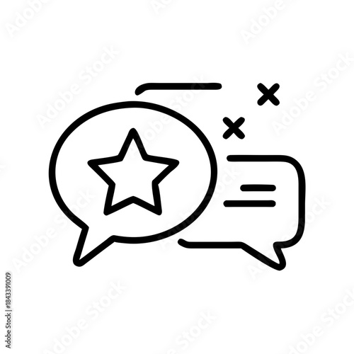Communication icons with speech bubbles and star symbol  