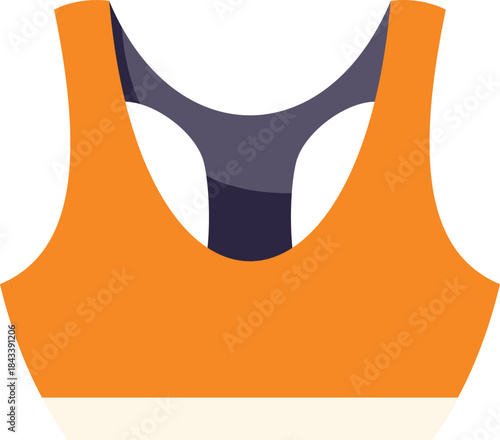 Orange sports bra with dark straps, a comfortable garment for women exercising