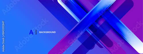 Abstract blue purple design. Overlapping shapes create dynamic visual effect. Modern gradient background suitable for digital projects.