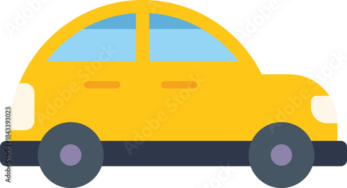 Side view of a generic yellow car, symbolizing personal mobility and the automotive industry