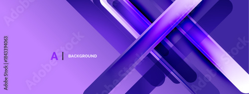 Abstract purple design features dynamic lines, gradients. Modern aesthetic suitable for digital backgrounds, presentations.