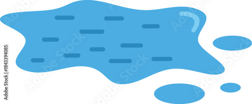 Water creating a puddle with small splashes on a flat surface