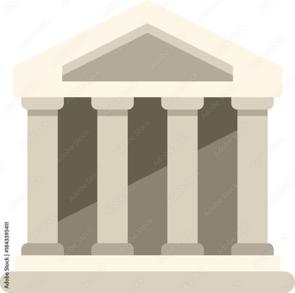 Obraz premium Government building with columns and triangular roof, representing authority, stability, and classical architecture