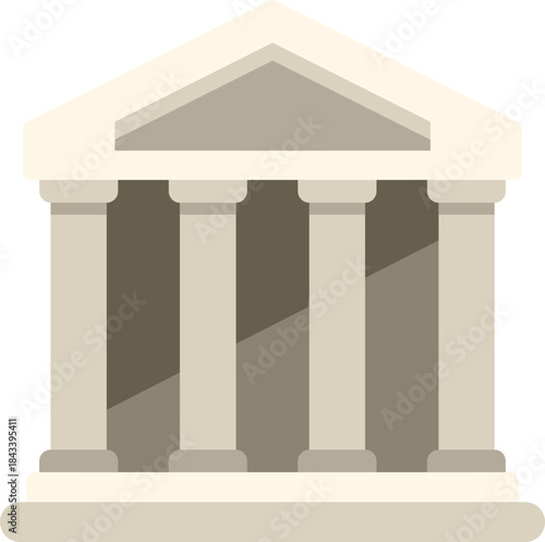 Government building with columns and triangular roof, representing authority, stability, and classical architecture