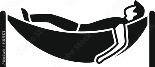 Man relaxing lying in hammock enjoying summer vacation