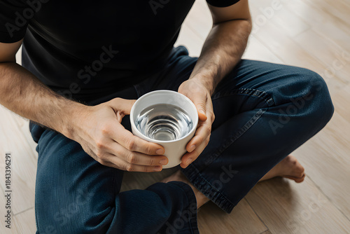 Wallpaper Mural Man Holding Clear Glass Of Water For Healthy Daily Hydration Torontodigital.ca
