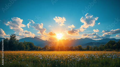 Blue Sky and Dramatic Cumulus Clouds Over Calm Ocean – Sunny Weather and Dreamy Cloudscape Background