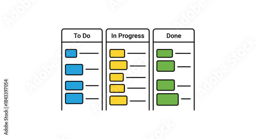 agile kanban board workflow illustration with to do in progress done columns for project management productivity and task tracking