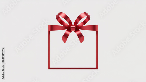 Wallpaper Mural Minimalist red bow and frame for a festive gift card or celebratory background Torontodigital.ca