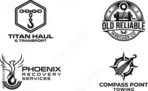 Towing Company Logo Vector Design on White Background