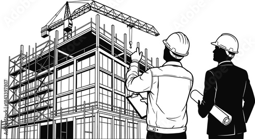 Building Inspection Client Service Vector Icon