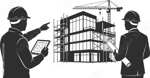 Building Inspection Client Service Vector Icon