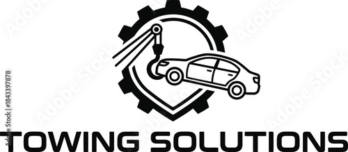 Towing service logo template vector design concept.
